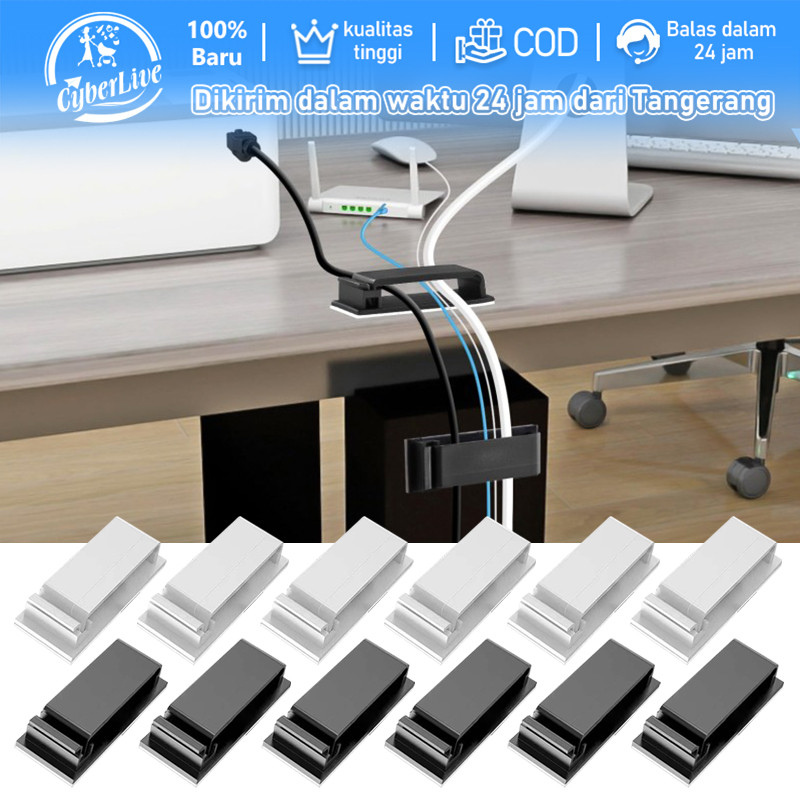 10pcs Cable Clip Tempel Clip Kabel Dinding Jepit Kabel Klip Kabel Listrik Penjepit Kabel