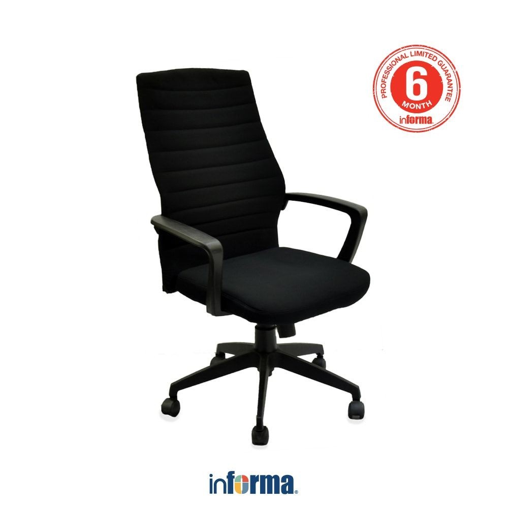 

Informa Liverpool Kursi Kantor Sandaran Tinggi - Hitam Tempat Duduk Kerja Dengan Roda Office Chair Kursi Staff Karyawan Furniture Indoor Kantor