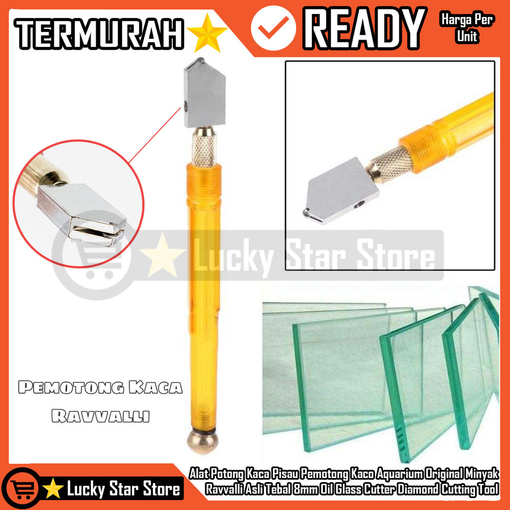 Alat Potong Kaca Pisau Pemotong Kaco Aquarium Original Minyak Ravvalli Asli Tebal 8mm Oil Glass Cutt