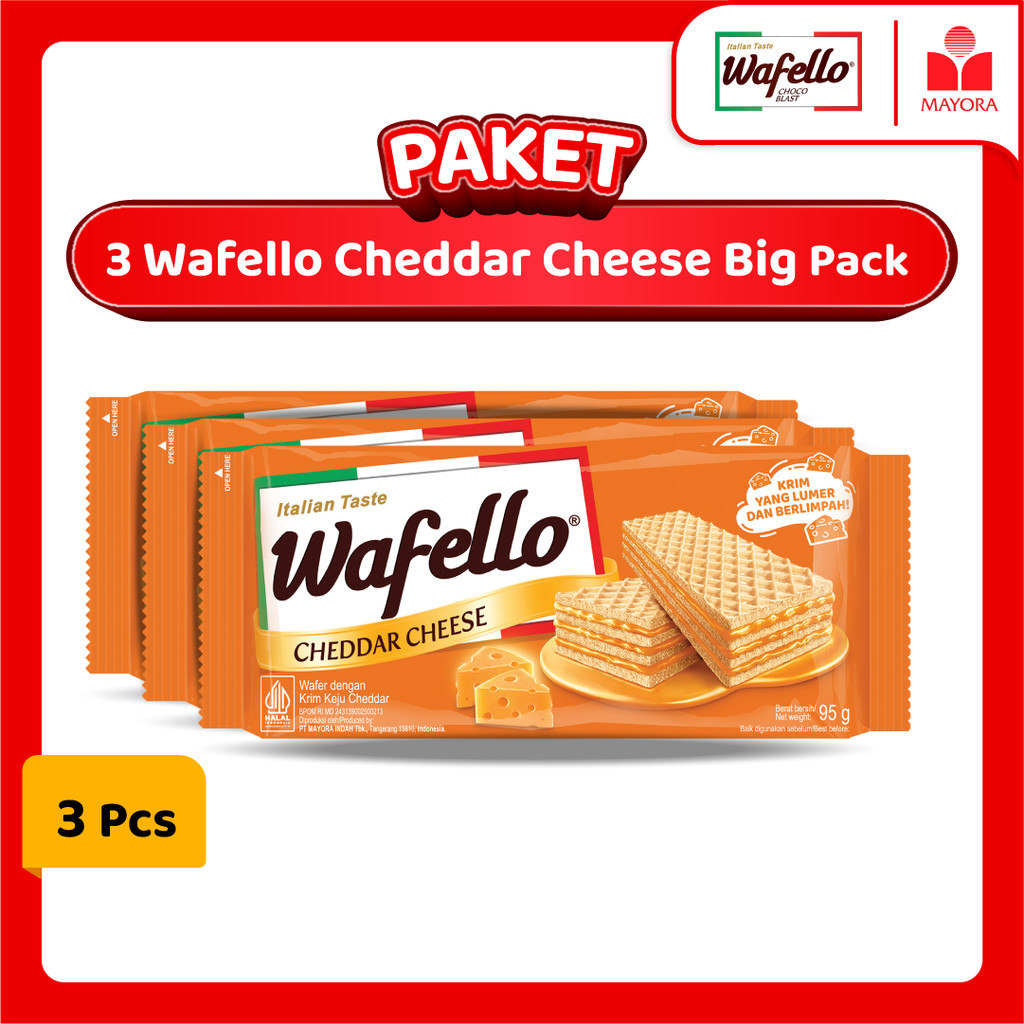 

Paket 3 Wafer Wafello Cheddar Cheese Big Pack