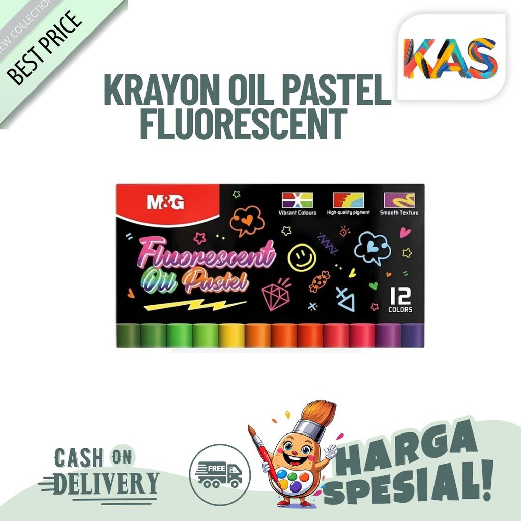 

Oil Pastel Fluorescent M&G 12 Warna #AGM900N7 Krayon Pewarna Vibrant Color