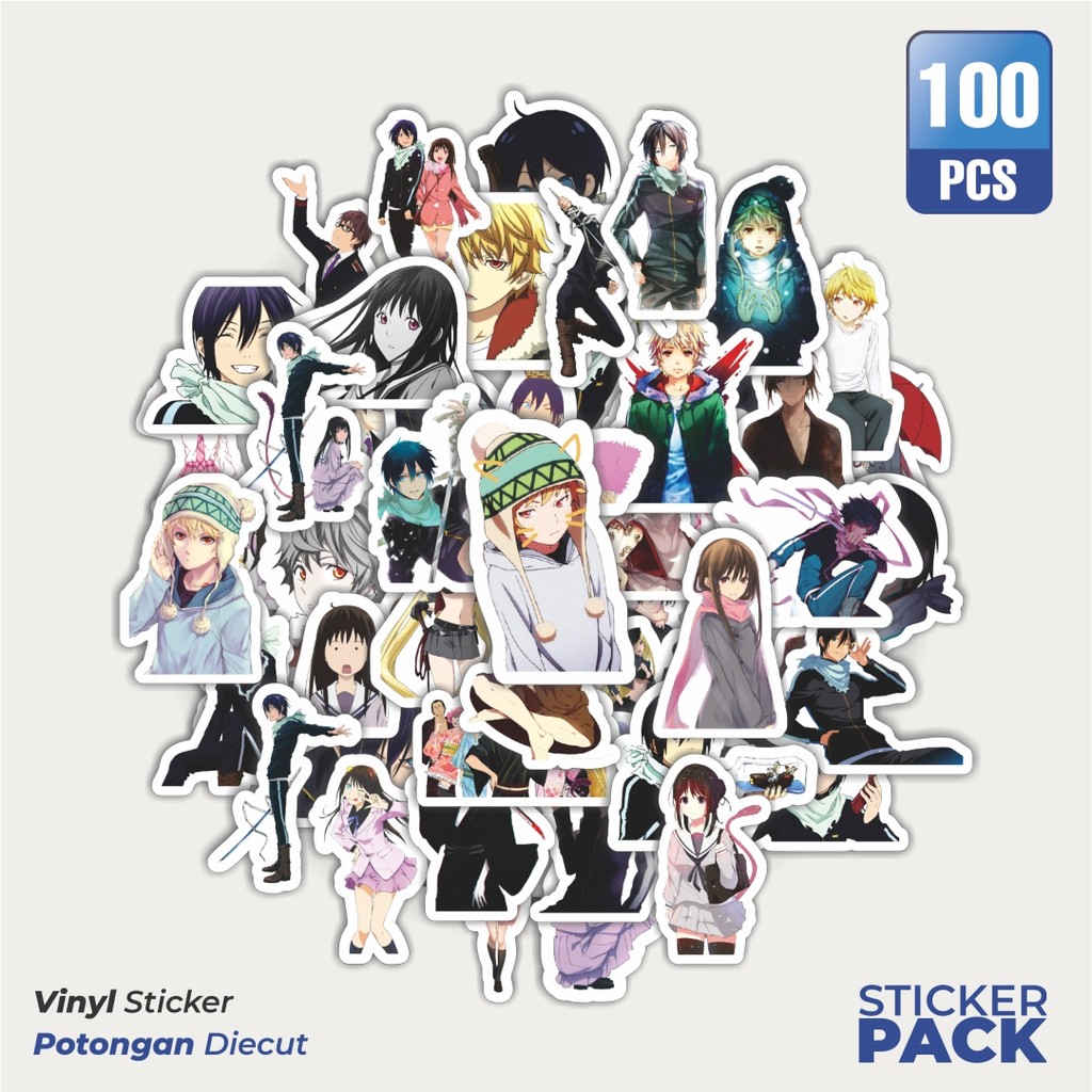 

Super Hemat! 100 PCS Stiker Anime Series Noragami Character Mix 2 Waterproof Aesthetic- Untuk Laptop, Motor, dan Helm - Paper Stationery Pack