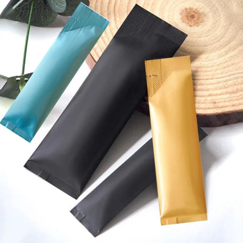 100PCS Open Top Aluminum Foil Bags Coffee Fruit Dried Milk Sugar Honey Powder Disposable Heat Sealin
