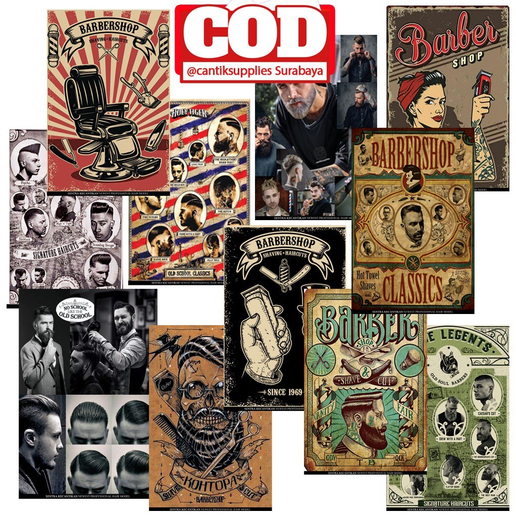POSTER POTONG RAMBUT BARBERSHOP SALON WANITA