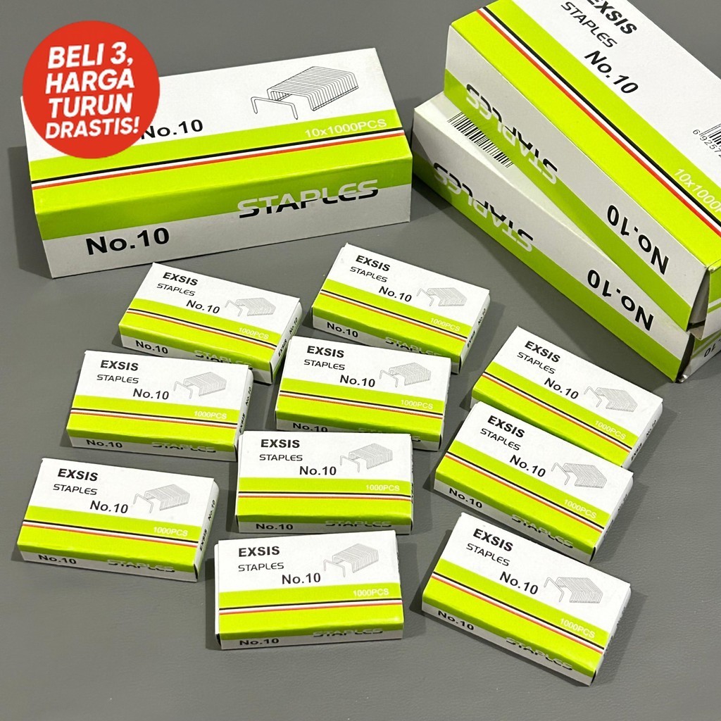 

SATU PACK 10 BOX KECIL Isi Staples No. 10 Murah
