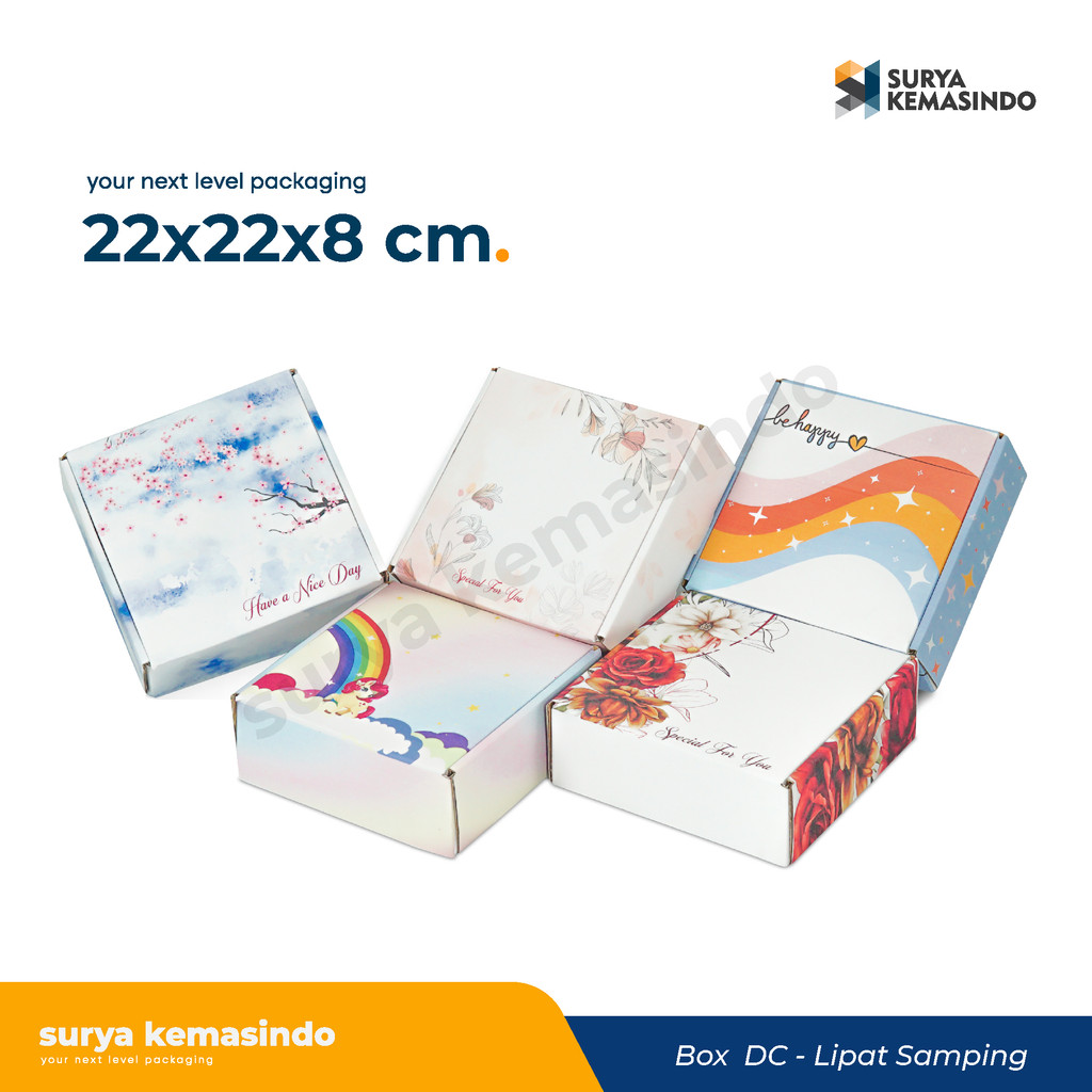 

Box 22x22x8 cm Kardus/polos/Hampers/hodie/grid/mukena/fitri/parcellebaran/autumn/happiness/ultah/ulang tahun/happybirthday/tinggi8