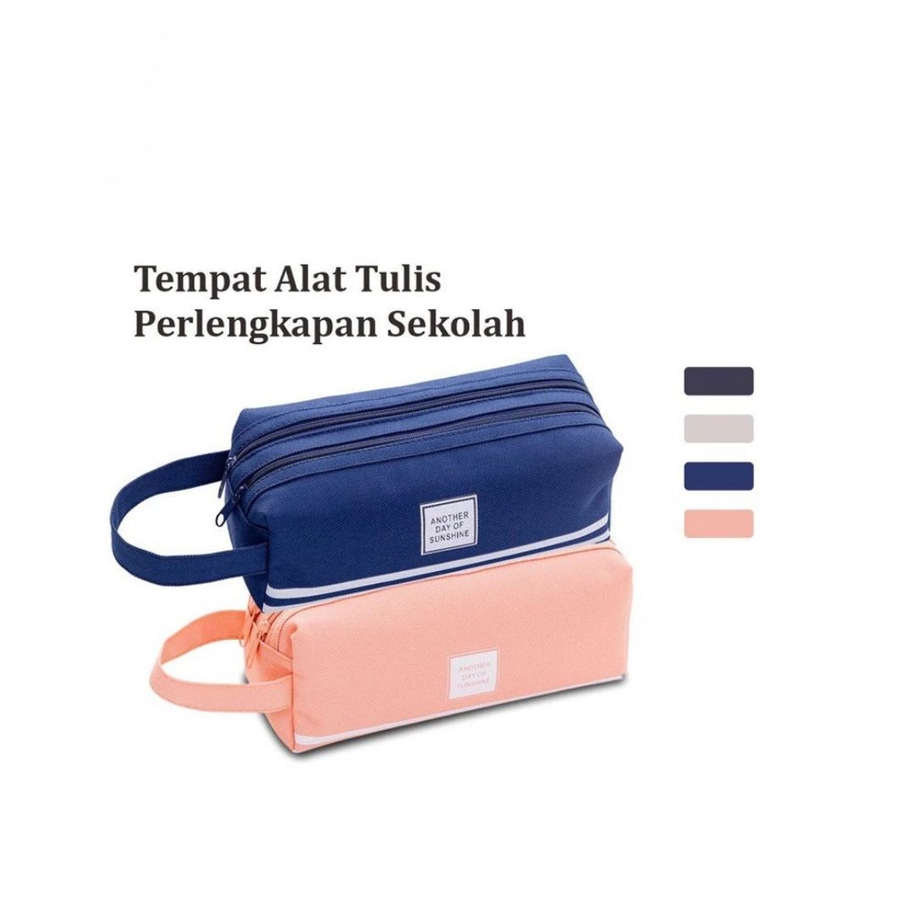 

XV Tempat Alat Tulis Perlengkapan Sekolah 2 Sisi A80 Kotak Pensil Tempat Bolpen Dompet Pensil Stationery / Make Up
