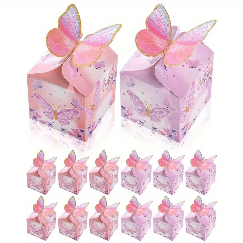 

12Pcs Butterfly Treat Floral Candy Gift Boxes Bridal Showers Chocolate Boxes for Wedding Anniversary Birthday Party Decoration