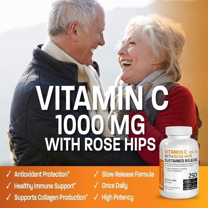 Bronson Vitamin C 1000 mg with Rose Hips Sustained Release 100 Tablet - ISI 100