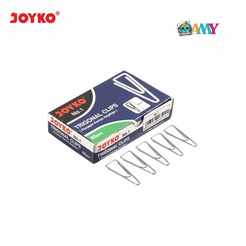 

(1KOTAK ISI 60PCS) JOYKO PAPER CLIP TRIGONAL NO. 01 AMY STASIONARY