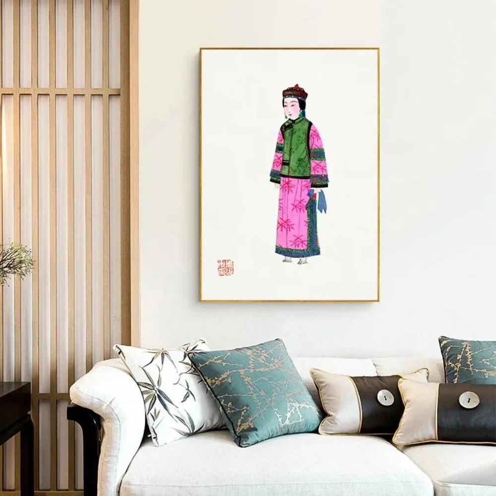 

Retro Murals inese aracter Portraits Ancient Art Asian Posters and Prints Canvas Printing Living Room Home Decoration