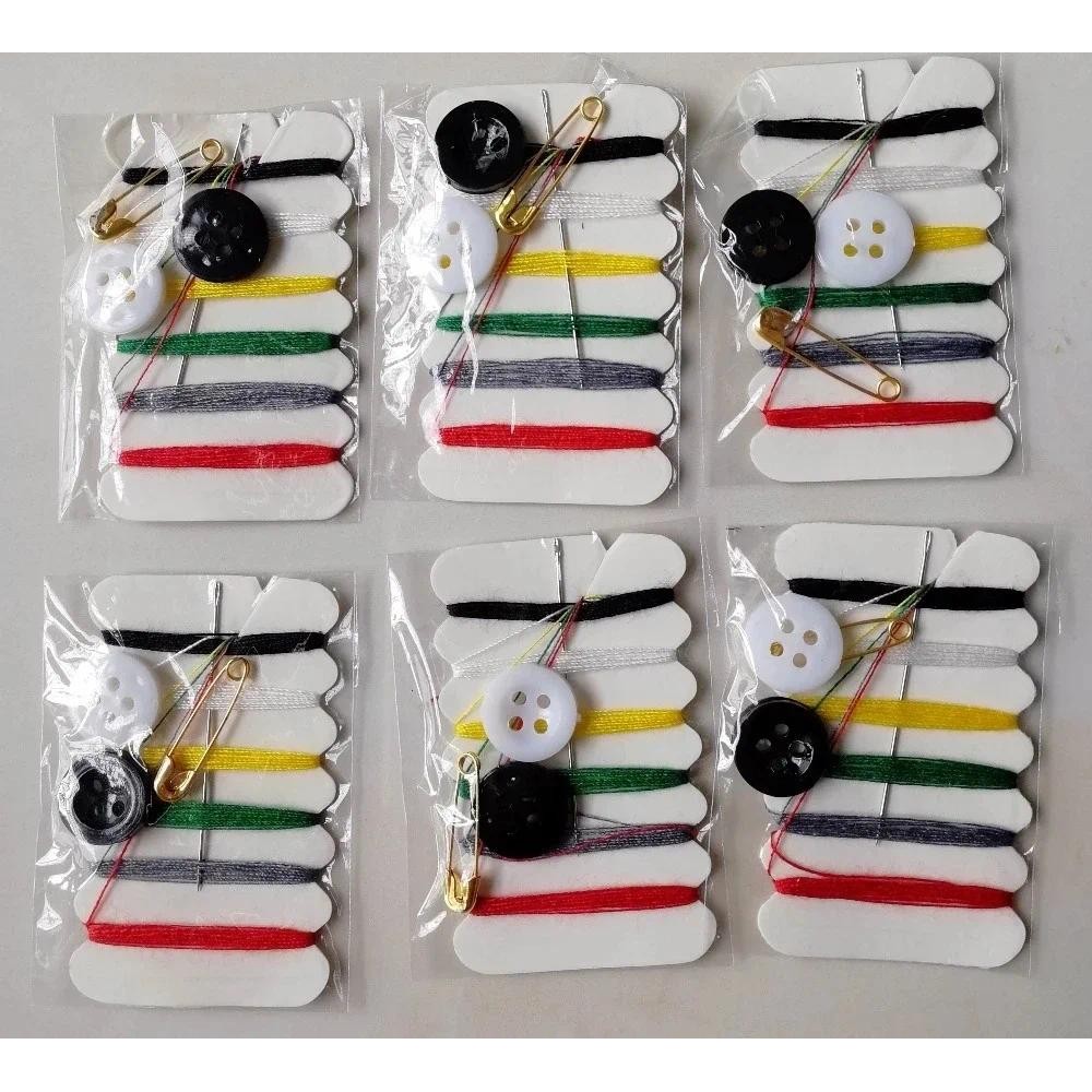 Hot 10pcs Mini Portable Sewing Kit Needle Thread Button Pin Travel Household Tools Hand Sewing Bag f