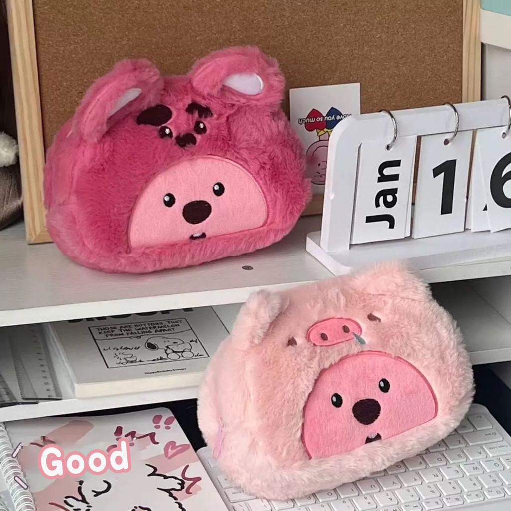 

Kotak Pensil Lucu Mewah Berbentuk Lingkaran Tempat Pensil Kapasitas Besar Tempat Penyimpanan Lucu Organizer Perlengkapan Alat Pouch Loopy Plush Animal Multifunction Case