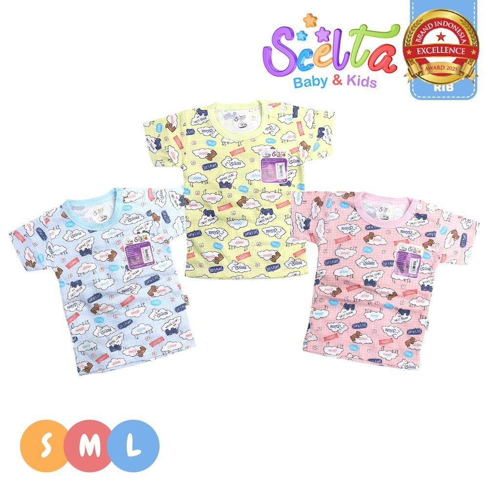 Scelta Baby - Baju Bayi Kancing Pendek Lengan Pendek Cowok Cewek Unisex Bb C B4 Cloudbear