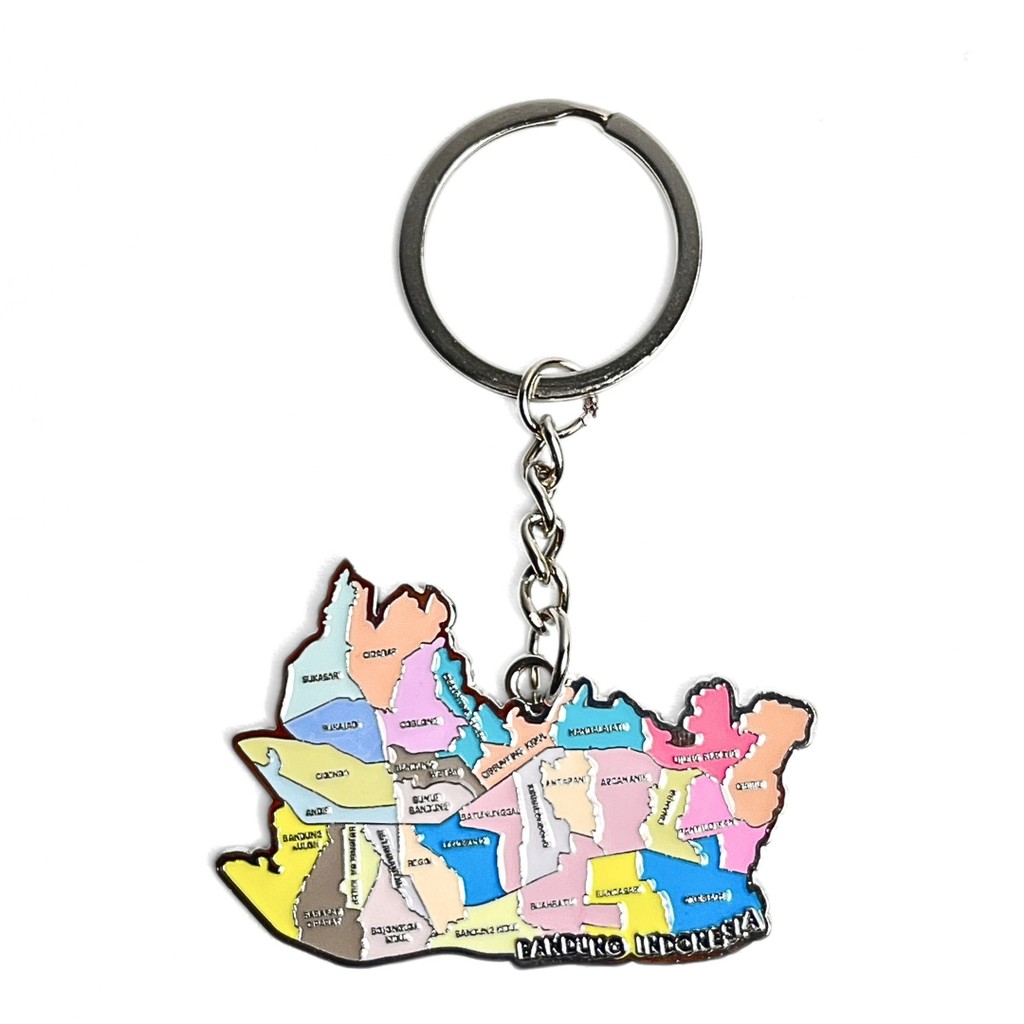 Souvenir Gantungan Kunci Peta Bandung Oleh oleh Jawa Barat Indonesia