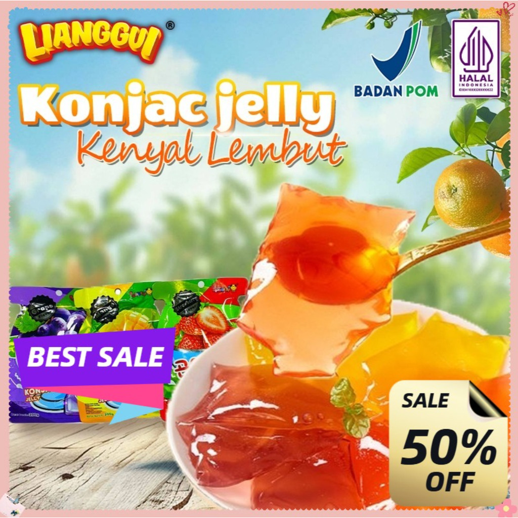 

[Pengiriman 24 jam] Lianggui HALAL KONJAC JELI LUNAK ANEKA RASA | STROBERI | ANGGUR | MANGGA | VIRAL | GROSIR PERMEN JELLY - 200gr Enak Cemilan