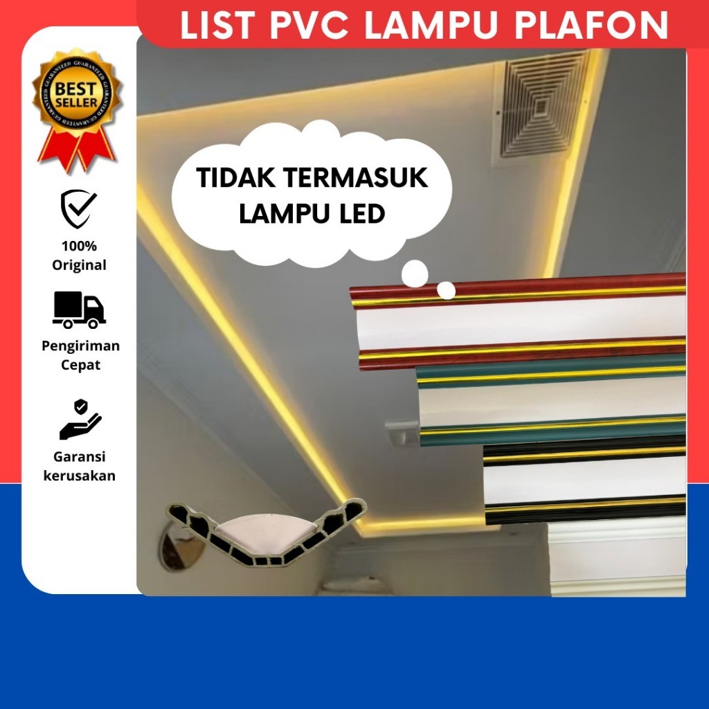 List Lampu Plafon PVC/ List Gold/ List Lampu LED Termurah