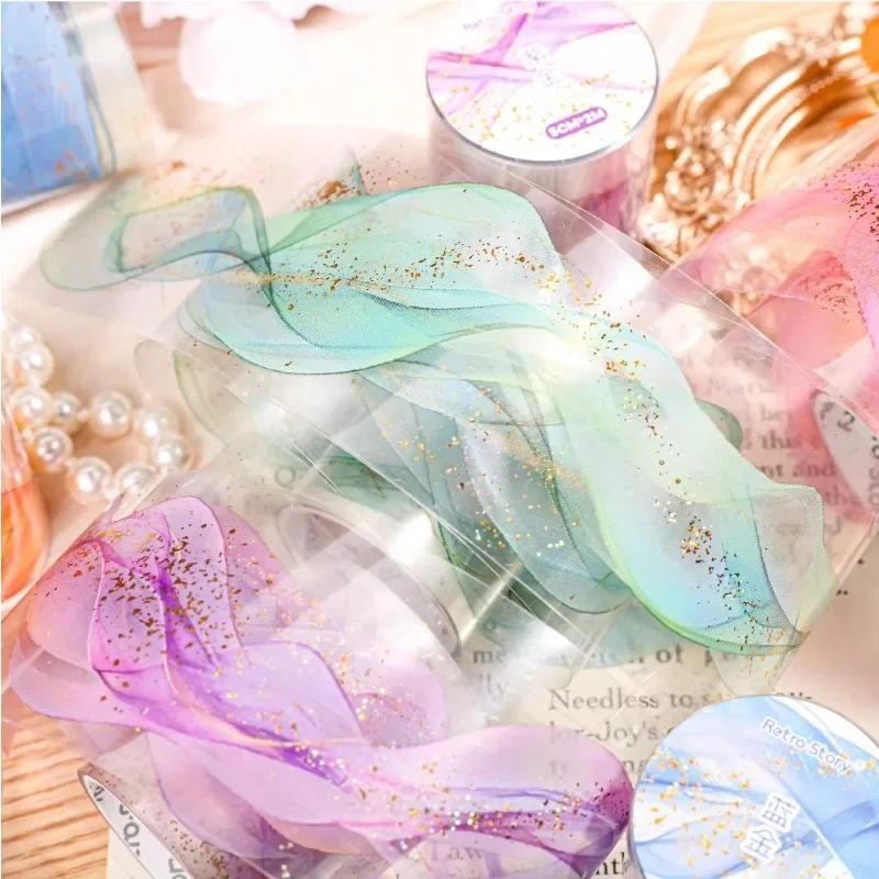 

1Roll Loop Writing Stickers Supplies Retro Tape Background Gold Handbook Decorative Material Adhesives Tapes Scrapbook 50mm*2m