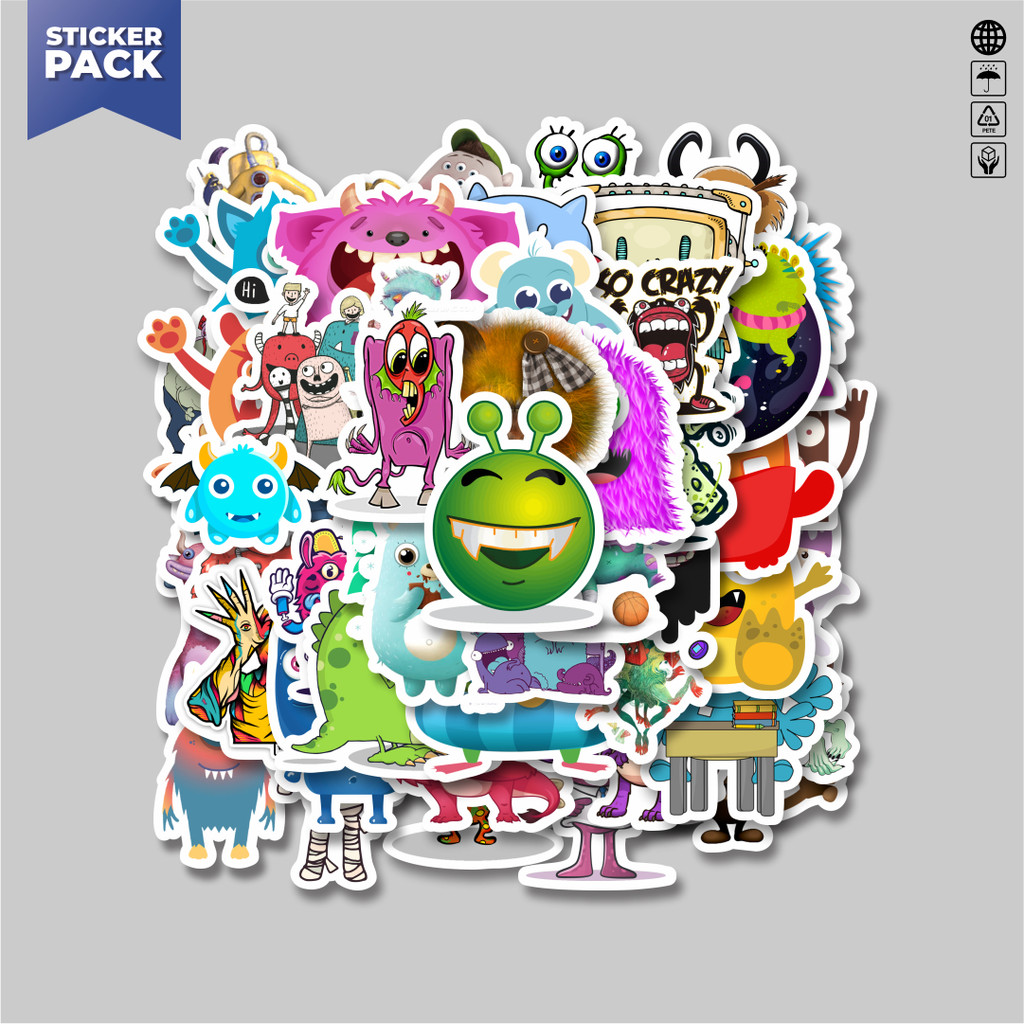 

[100PCS]Stiker Pack Stiker Monster Art Illustration Karakter Mix 2 Aesthetic Vinyl Anti Air Dekorasi Sticker Laptop Buku Journal Koper Helm Casing HP Gitar Helm Skateboard