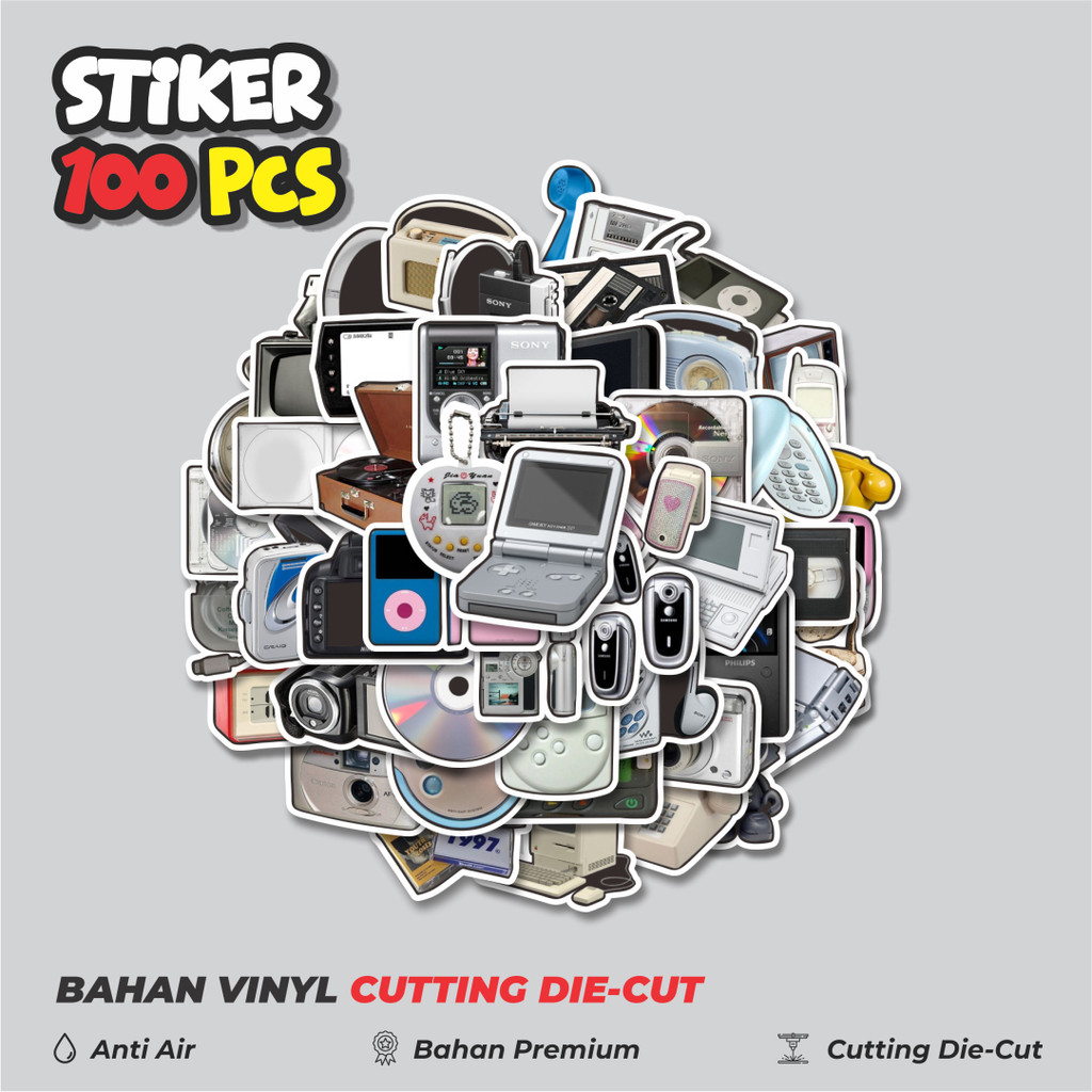 

Terbaru! 50 pcs Stiker Seri Perangkat Teknologi Vintage Mix 1 Dekorasi Lucu Kreatif untuk Notebook, Skateboard, HP