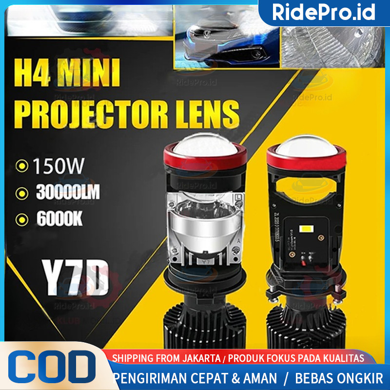 Projie Led Mobil Mini Projie Y7D H4 Mobil Super Terang Lampu Led Mobil Utama Kabut Headlamp Lampu Mo