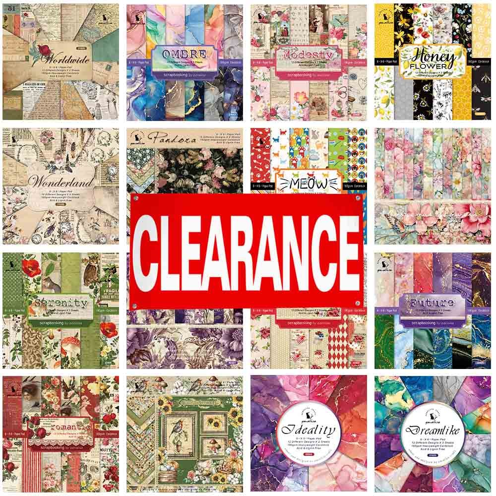 

12 Sheet Scrapbooking Paper 15x15cm, Journal Planner Paper Pad Cardstock Backgrounds Card for DIY Art Craft Decoration