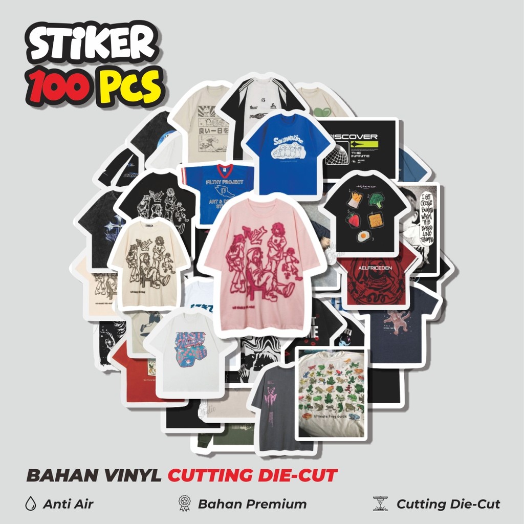 

Terbaru! 50 pcs Stiker T-Shirt V13 Dekorasi Lucu Kreatif untuk Notebook, Skateboard, HP