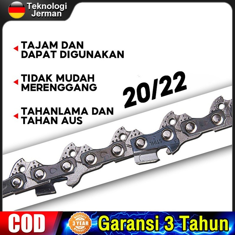 Reaim 22Inch Rantai Gergaji Baja Berkualitas Tinggi Pengganti Set untuk Chainsaw Tools Chainsaw Bar 