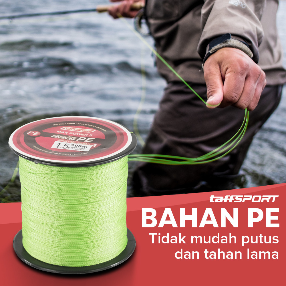 TaffSPORT Senar Tali Pancing Fishing PE Braided Thick Line 300M 5.0 - Senar Pancing Senar PE Senar P