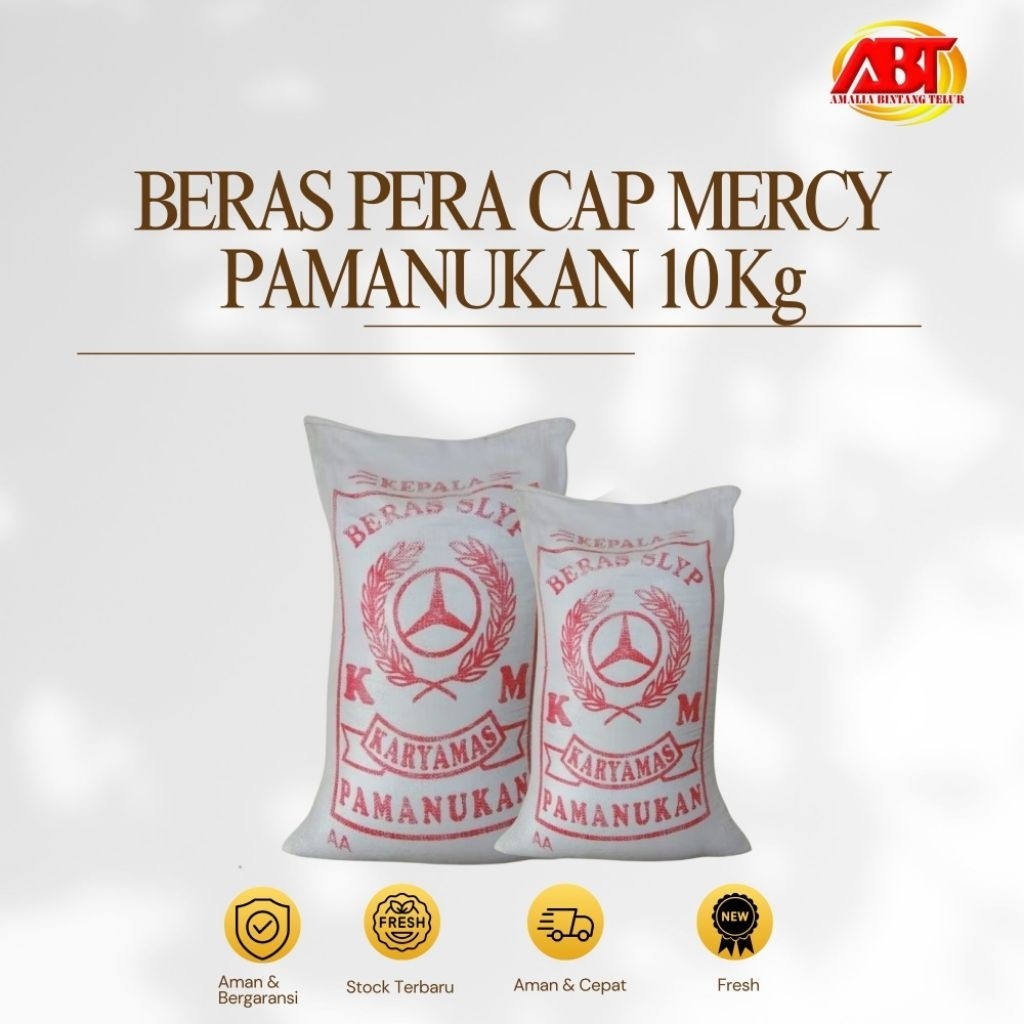 

ABT - Beras Pera Cap Mercy Pamanukan 10 Kg Enak,Bersih dan Putih (FRESH-AMAN-BERGARANSI)