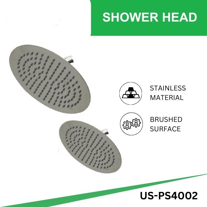 AKM AKM HEAD Kepala Wall Shower Rainfall Shower Head Stainless 10 INCH - 10 INCH 25x25 CM (bulat)