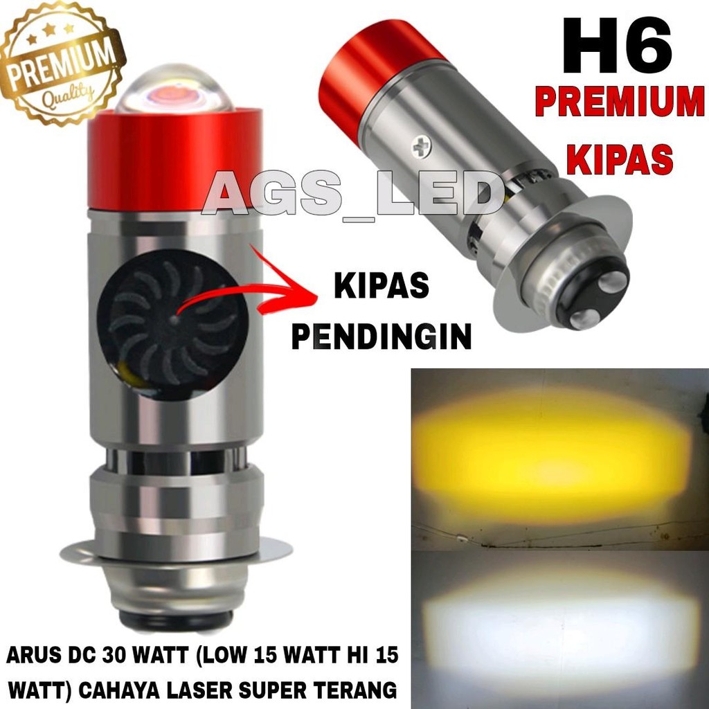 LAMPU UTAMA MOTOR LED LASER KIPAS PRO H6 / LAMPU UTAMA MOTOR MATIC DAN BEBEK H6 KIPAS/LAMPU DEPAN LE