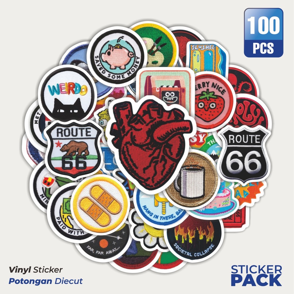 

Super Hemat! 100 PCS Stiker Patch V11 Waterproof Aesthetic- Untuk Laptop, Motor, dan Helm - Paper Stationery Pack