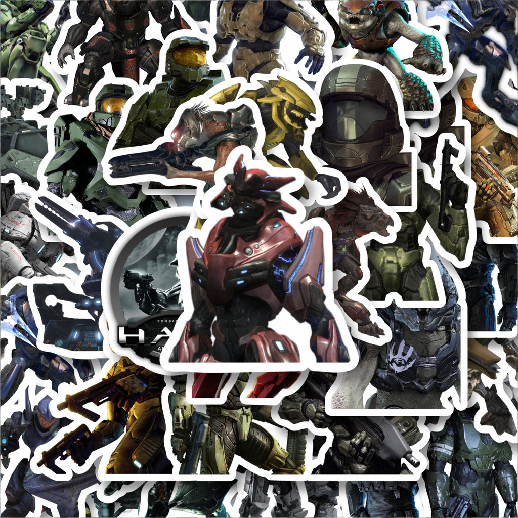 

100PCS Lucu Stiker Game Series Halo Karakter Mix 7 Stiker Aesthetic Stiker Anti Air Stikers Berperekat Waterproof sticker decal buat Motor Helm Buku Journal Koper Casing HP Laptop Botol Minum Hadiah anak