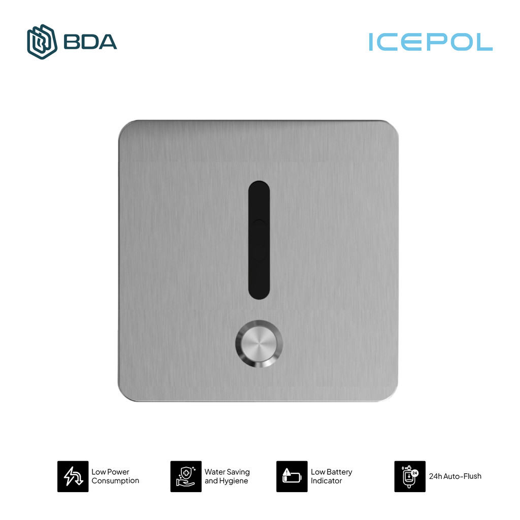 Icepol Sensor Urinal Flush Push Kran Urinoir Keran Air Urinoir Flush Valve IC SS 001