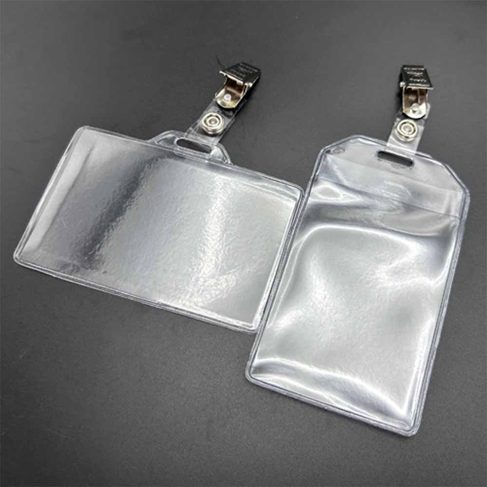 

10 Sets Transparent Card Holder Metal Clip Work Card Holder Business Student ID Badge Holder Name Tag ID Holders Identity Case