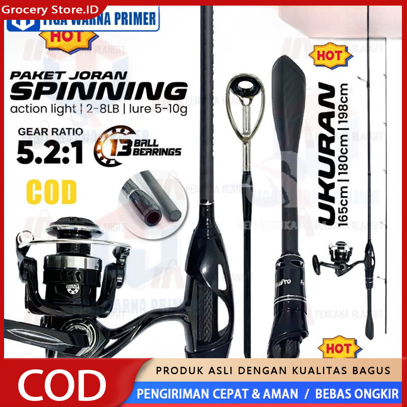 1 Set Joran Pancing Spinning & Casting 1.65M 1.80M Gagang Karbon Joran Casting Dengan Reel Pancing G