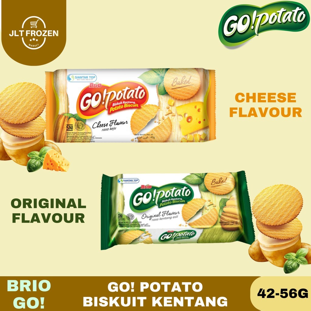 Brio Go Potato 42g / 56g / Original Flavour / Keju / Kue Kentang / Biskuit Kentang / Snack / Cemilan