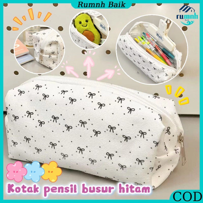 

Tas Penyimpanan Pensil Berkapasitas Besar / Pola Dasi Kupu-kupu Lucu / Terbuat Dari Kanvas Berkapasitas Besar