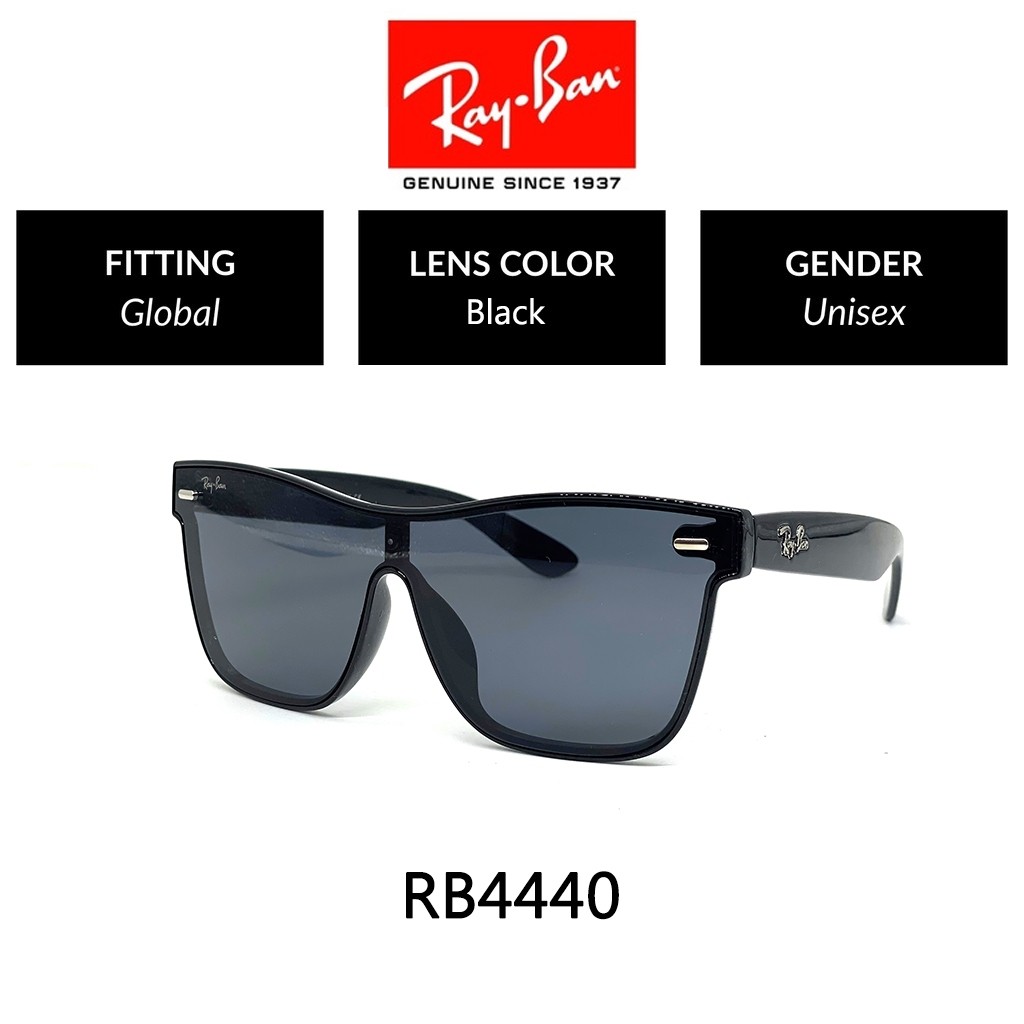 New 【100% ORI Ready Stock】Kacamata Hitam Ray-Ban RB4440 BLAZE WAYFARER Black Green Unisex Sunglasses