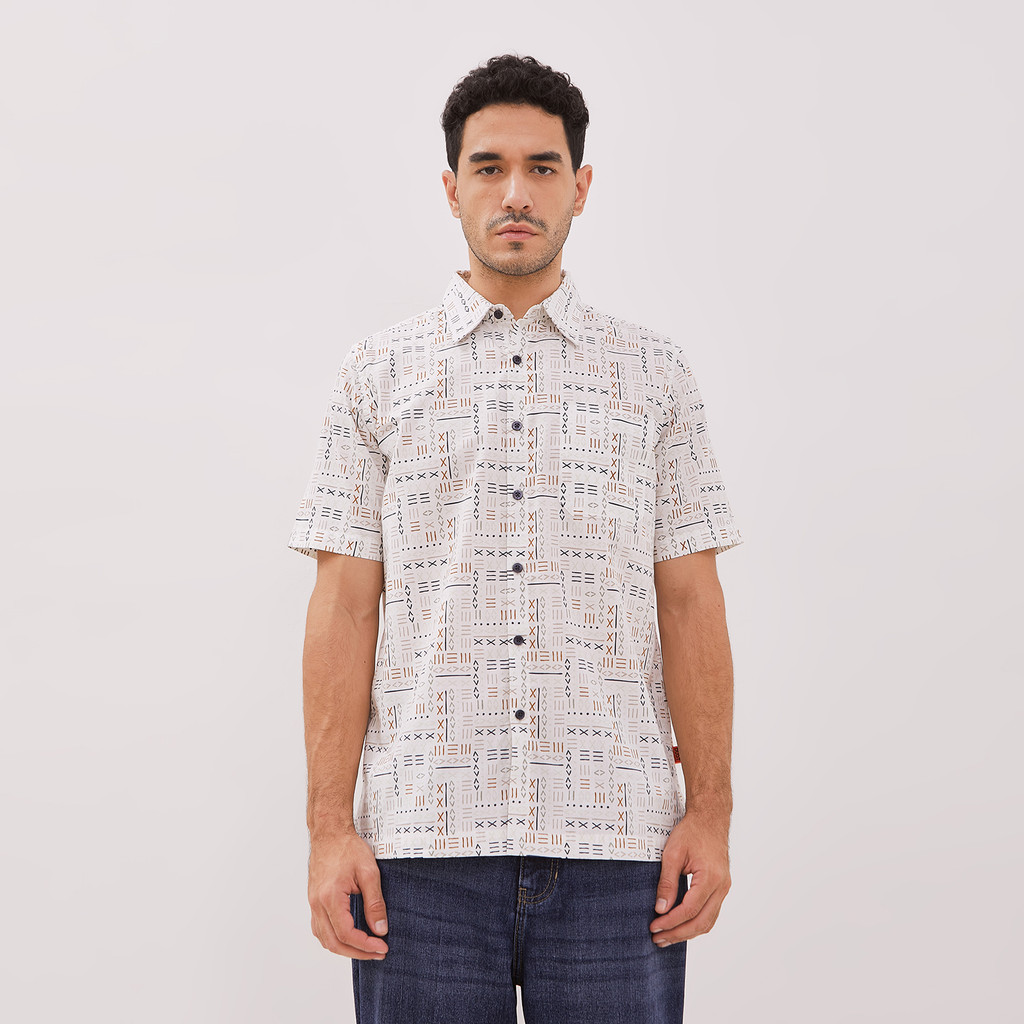 DUST Kemeja Rio Ethnic Putih (DM.1444)