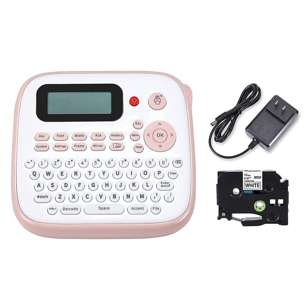 

Portable Label Maker D210S Compatible for Brother P-touch Label Tape Similar as PTD210 for School Home & Office Organization