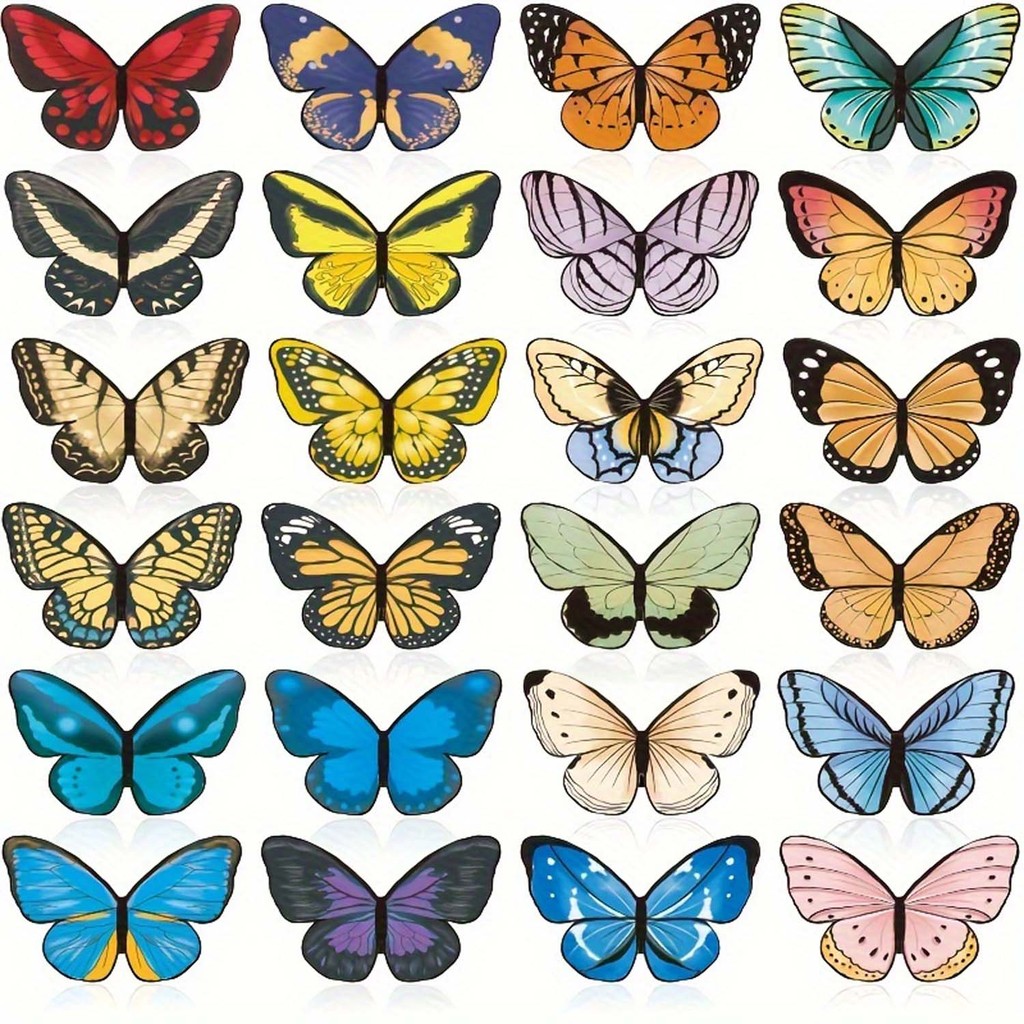 

24Pcs Butterfly Magnetic Bookmarks - Assorted Pet Design Page Markers for Readers, Students, and Teachers Paper Reading Supplies