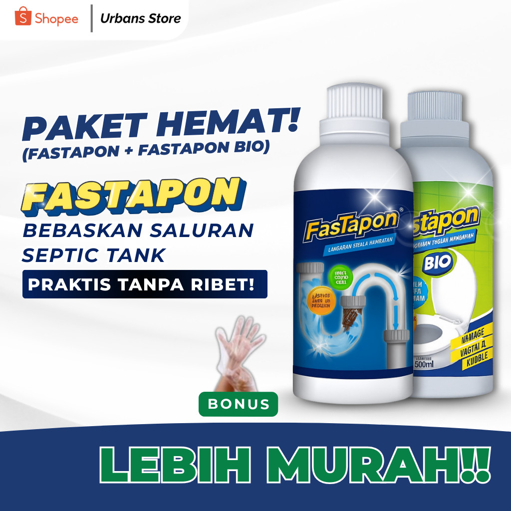 ( PAKET HEMAT ) Fastapon anti sumbat dan fastapon bio anti macet wc toilet mampet dan sumbat ampuh