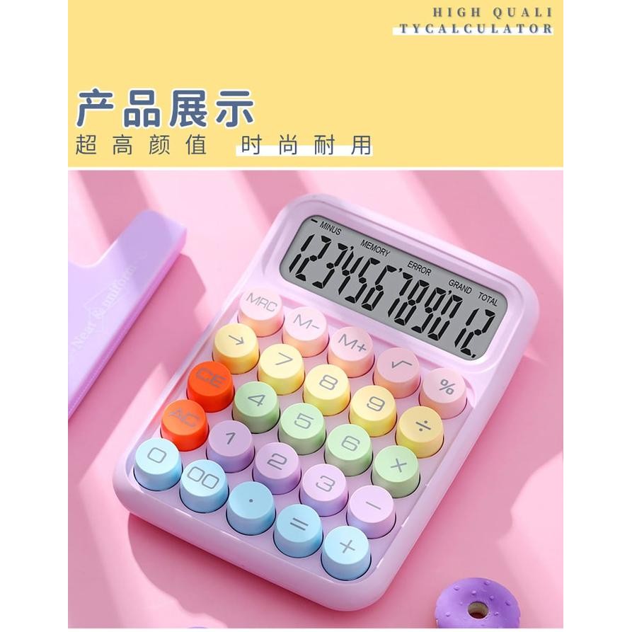 

⌞ Limited Stok⌝ - Terlaris Kalkulator Calculator Keyboard Boba Dot Fancy Warna Soft Pastel merk Perisai Free Baterai - Pink
