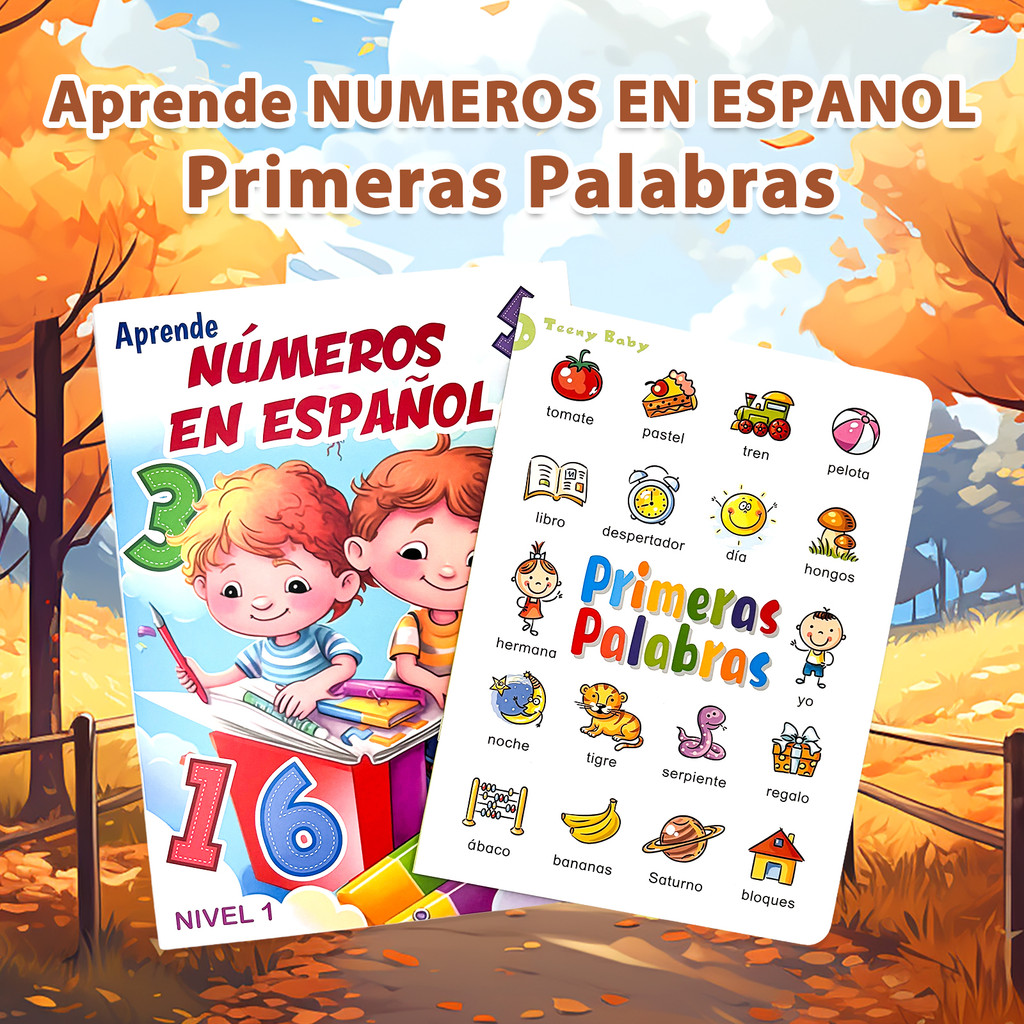 Spanish - A bestseller for learning Children's vocabulary and number book set. Spanish books. Learni