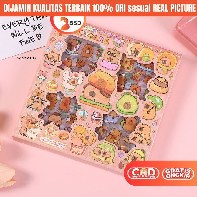 

BSD Mainan Sticker Tempel Capybara Labubu DIY Kreatifitas Anak Perempuan KKV 7 5 4 Tahun Isi 100Pcs