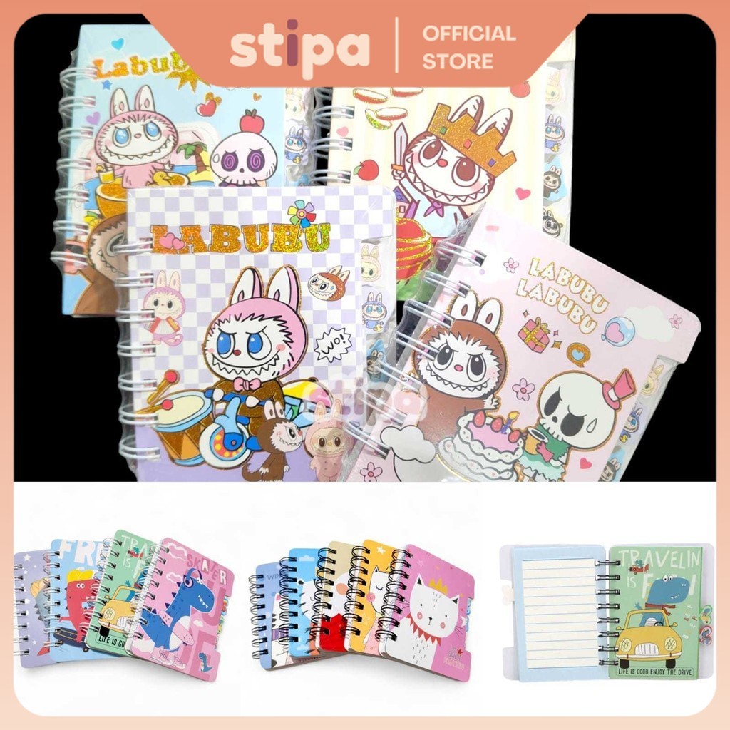 

STIPA Buku Tulis Notes Ring Note Book Karakter Notebook Notepad Spiral Diary Diari ATK Sekolah Kantor 12x10