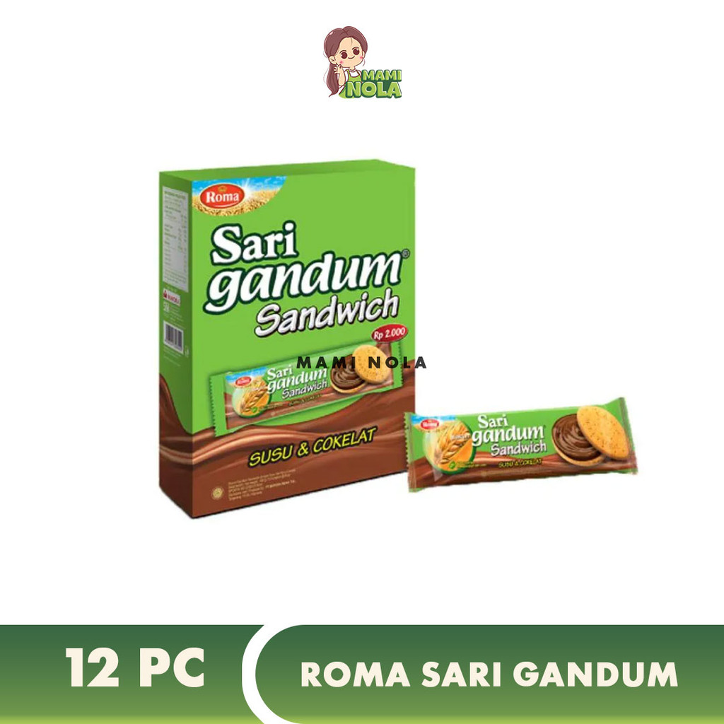 

Roma Sari Gandum Susu Coklat 1 Box isi 12 pc