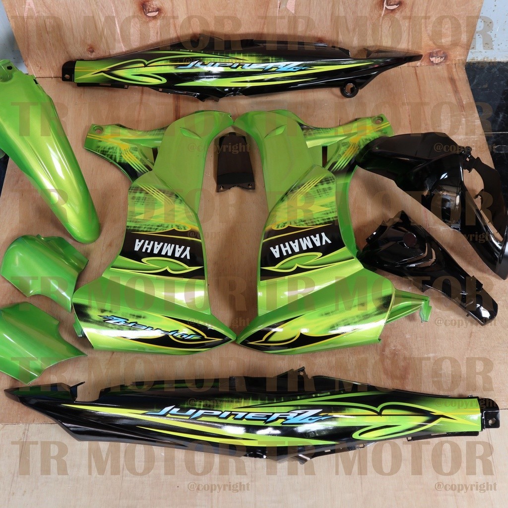 Cover Body Jupiter Z New Burhan 2008 Hijau Hitam Full Set Halus Bodi Jupiter Z Burhan Body Jupiter Z